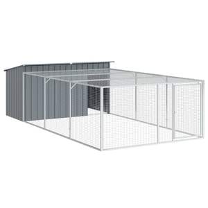 Caseta para Perros Grande y Resistente de Acero Galvanizado Antracita, Diseño de Casa de Verano - Product Image 2