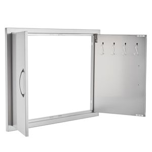 Porta di accesso BBQ a doppia parete verticale in acciaio inossidabile da incasso, 31x24 pollici, per cucina esterna e vano portaoggetti a incasso - Product Image 6