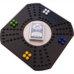Jeu de société Jackaroo en bois de qualité supérieure |   Jeu de table octogonal pour 4 joueurs, pour la famille et les adultes |   Plateau de jeu de Ludo portable en bois avec billes - Product Image 4