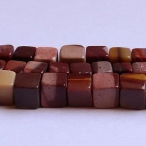 Perles de pierre précieuse en jaspe fantaisie AAA, forme cube lisse, 8-9 mm, perles en jaspe en forme de cube 3D, 7 pouces, perles en jaspe naturel en vrac pour la création de bijoux - Product Image 4