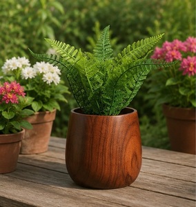 Maceta de Madera de Acacia Sólida Ecológica al por Mayor, Maceta de Madera para Interiores para Suculentas, Florero de Madera Moderno Hecho a Mano para Mesa - Product Image 3