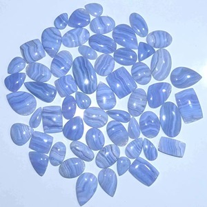 Hermosas Gemas Sueltas de Ágata Azul Natural, Cuarzo, Venta al por Mayor, Alta Calidad, Sin Tratar, Mezcla de Formas y Tamaños, Cabujón para Joyería - Product Image 2