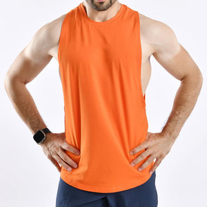 Camiseta sin mangas con aberturas laterales, color personalizado, dobladillo curvo, ropa de verano, ajuste muscular, sin costuras, estilo vintage, streetwear, secado rápido - Product Image 6