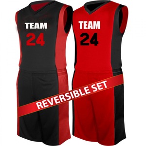 Ensemble de maillots de basket-ball personnalisés sans manches, col en V, 100% polyester, imprimé par transfert thermique, nom du joueur, évacuation de l'humidité, professionnel - Product Image 1