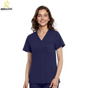 Women’s <b>Scrub</b> <b>Top</b> – Soft Stretch V-Neck <b>Scrub</b> <b>Tops</b> for Women, Medical <b>Scrub</b> Shirts with 2 Pockets - Product Image 1