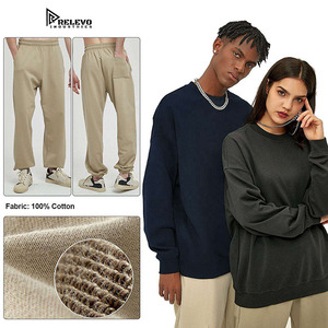 Conjunto deportivo de algodón de 400 g/m² al por mayor |   Conjunto Deportivo de Sudadera y Pantalones Holgados, 100% Algodón Felpa, Estilo Casual - Product Image 2