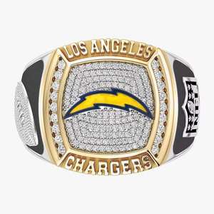 Anillo de Campeonato de la NFL de los Los Angeles Chargers, Chapado en Oro de 18K con Incrustaciones de Diamantes, Diseño de Escudo de Lujo para Hombre - Product Image 1