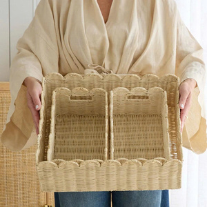 Eco Friendly Handmade Rattan Wicker Basket with Lid Storage Organizer Box for Home Decor Wholesale OEM Export - Product Image 2