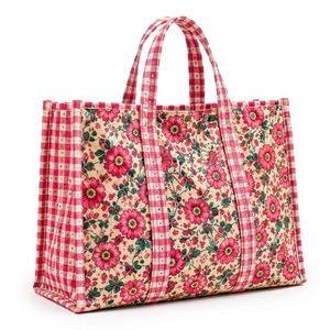 Bolso Tote Floral Acolchado de Algodón 100% Hecho a Mano de Primera Calidad – Herencia Artesanal Sostenible - Product Image 3