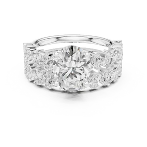 VVS E-F 2ct Oval Cut Lab Grown Diamond Engagement <b>Ring</b> 18K Solid Gold IGI Certified Marquise Cluster <b>Split</b> Shank Fine <b>Ring</b> - Product Image 3