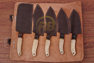 Handmade Damascus Steel <b>Knife</b> <b>Set</b> 5 PCS Custom Chef & Kitchen <b>Knives</b> Bone Handle Full Tang Razor <b>Sharp</b> Kitchen & Camping <b>Knives</b> - Product Image 6