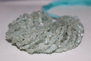 Perles de sculpture aigue-marine forme ovale bleue 6*8mm 16 pouces pierre naturelle pour la fabrication de bijoux - Product Image 2