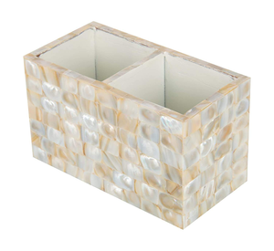 Porte-stylo et porte-cuillère rectangulaire de luxe en nacre blanche incrustée, design traditionnel indien par Barkah Star - Product Image 1