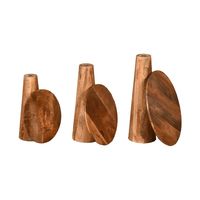 Ensemble de 3 tables basses rondes en bois massif, meubles artisanaux naturels pour salon, chambre, entrée, maison de style campagnard