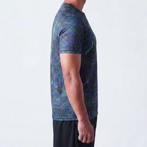 Camiseta de fabricante de ropa para hombre, producto de verano, elástica, con cuello redondo, para hombre. - Product Image 3