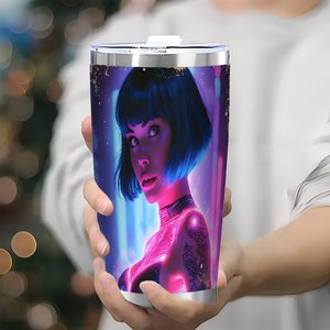 Stainless Steel Tumbler 20oz <b>Double</b> <b>Wall</b> Silver Finish Modern Design Daily Use Drink <b>Mug</b> - Product Image 2