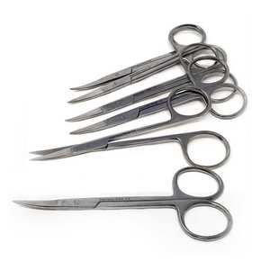 12 Tijeras Iris de 4.5 Pulgadas, Rectas y Curvas, Instrumentos Quirúrgicos Ortopédicos Dentales de Acero Inoxidable, Nuevo Kit de Herramientas para Dentistas - Product Image 3