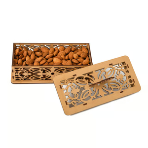 Plateau de service en métal au design rustique pour dattes, noix, bonbons et fruits secs, idéal pour la table, la maison, l'Aïd et le Ramadan - Product Image 3