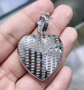 Starspire Jewels Heart Shaped Moissanite Butterfly Design Emerald Cut Unisex Luxury Style <b>Silver</b>/Gold/Rose Fine <b>Charm</b> Pendant - Product Image 2