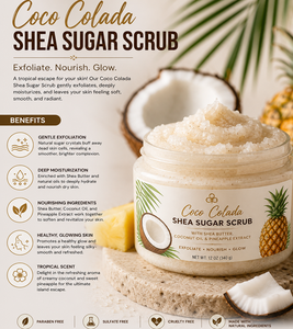 Coco Colada Shea Sugar <b>Body</b> <b>Scrub</b> with Coconut Oil & Pineapple Extract Bulk Deep Exfoliating Moisturizing Skin Polishing <b>Scrub</b> - Product Image 3