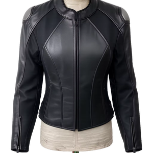 Chaqueta de cuero para mujer, personalizada para motociclistas, de cuero genuino de vaca, corte ajustado, 100% natural, sin platinar. - Product Image 1