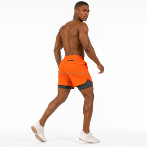 Custom Sublimation Print Double Layer Basketball <b>Shorts</b> Quick Dry Polyester <b>Compression</b> Inner Tights Zipper Pocket Running - Product Image 2