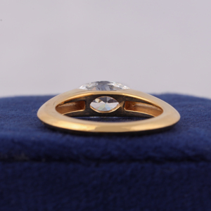 Anillo de compromiso de diamante cultivado en laboratorio con corte marquesa de 2.0 CT, solitario de media montura estilo East West, certificado IGI, oro macizo de 14K, para fiesta de bodas - Product Image 4