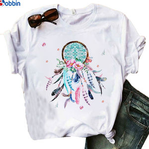 T-shirt pour femmes avec motifs de plumes amusants, imprimé, respirant, style adorable et doux, grande taille, t-shirts pas chers pour femmes - Product Image 4
