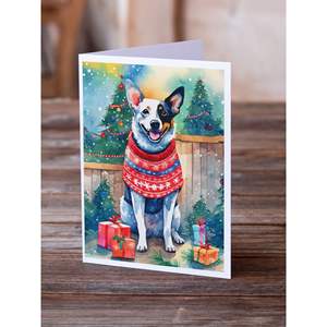 Chien de bétail australien fantaisiste A7 Cartes de voeux de Noël Pack de 8 cartes vierges avec enveloppes Taille 5x7 - Product Image 2
