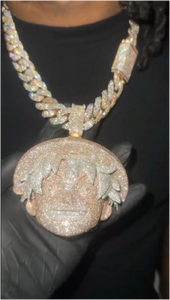 จี้หัว 3 มิติ แบบกำหนดเอง ดีไซน์หรูหรา เงินแท้ 925 ชุบทอง จี้ฮิปฮอป เครื่องประดับชั้นดี - Product Image 3