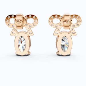 14K Solid Gold Oval Cut Lab Grown Diamond IGI Certified Bow <b>Stud</b> <b>Earrings</b> Pav Ribbon Design Bridal Wedding Party Luxury <b>Fine</b> - Product Image 2