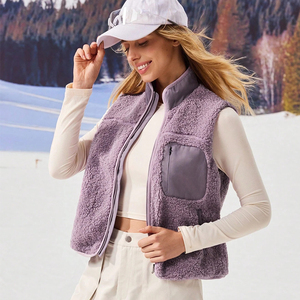 puffer vest gilets waistcoat casual fashion winter clothes Sherpa fleece sleeveless <b>jacket</b> coat women custom design puffer vests - Product Image 4