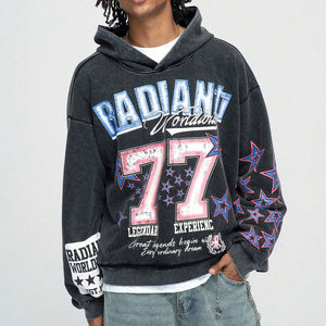 Sweat à capuche personnalisé OEM pour homme, épais et lourd, avec impression graphique sérigraphiée, coupe courte, idéal pour l'hiver - Product Image 4