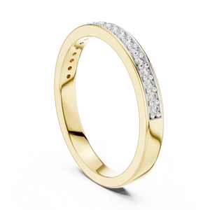 Brilliant Cut Lab Grown Brilliant Cut Diamond Half Eternity Band DEF-VVS 14K/18K Solid Gold Rhodium Plated Minimalist <b>Rings</b> - Product Image 3
