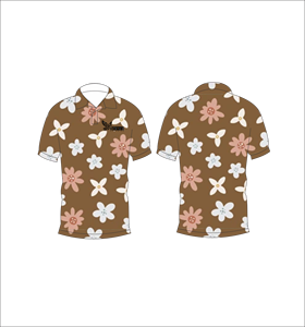 <b>Mens</b> <b>Brown</b> Floral Print Polo <b>Shirt</b> Short Sleeve Casual Breathable Cotton Regular Fit Summer Wear - Product Image 2