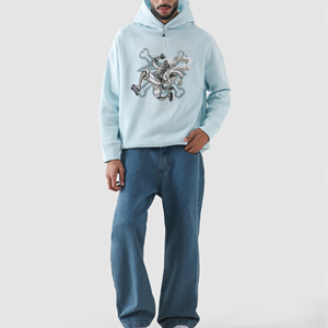 Sweat à capuche surdimensionné pour homme, logo personnalisé, style streetwear, 100% coton respirant, ODM, sweat à capuche d'hiver pour homme - Product Image 3