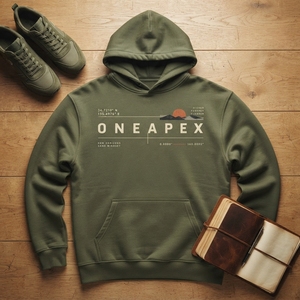 Sweat à capuche vert olive personnalisé pour homme, motif montagne, streetwear outdoor, mode, vêtements en gros OEM ODM - Product Image 6