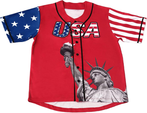 Camiseta de Fútbol Ligera Personalizada con la Bandera de EE. UU., Impresión Sublimada, Cuello Redondo, Manga Corta, Transpirable, de Poliéster, para Equipos Adultos - Product Image 3
