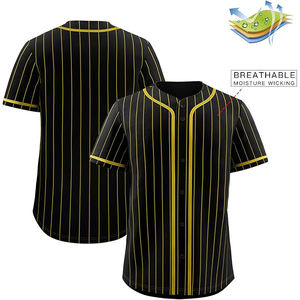 Maillots de baseball athlétiques de style professionnel, en polyester de qualité supérieure, matière performante, patte de boutonnage traditionnelle, construction respirante - Product Image 3