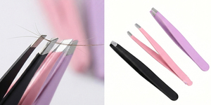 Pince à épiler pour sourcils à pointe inclinée en acier inoxydable pour l'épilation - Product Image 4