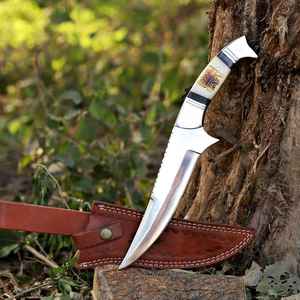 High Quality Fixed BladeHigh Carbon Steel <b>Tool</b> Hunting Camping <b>knife</b> With Stag Handle Leather Sheath Industrial Grade OEM Viking - Product Image 1