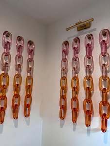 Eco-Friendly <b>Clear</b> Epoxy <b>Resin</b> Multi-Color Link Chain Wall Hanging Art Christmas Decoration - Product Image 5