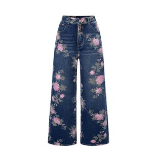 Vaqueros Anchos Personalizados con Bordado de Tigre para Mujer, Pantalones de Mezclilla de Pierna Ancha, Estilo Vintage Urbano, Moda OEM ODM al por Mayor - Product Image 5