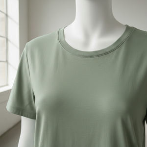 Camiseta Casual de Algodón de Primera Calidad, Manga Corta, Estilo Urbano, Absorbe la Humedad, Corte Clásico, para Mujer, 180 Gramos, Verano, Logotipo Personalizado - Product Image 6