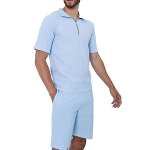 Summer Men's Plus Size Short Sleeve Polo Shirt Shorts <b>Sets</b> <b>Knitted</b> Fabric Casual Cotton Printing Shirts Shorts Tracksuit <b>Set</b> - Product Image 6