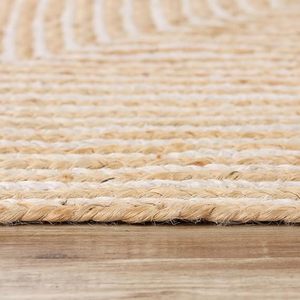 Tapis de sol écologique en jute et coton tressé à la main, épais, classique, moderne, à poils plats, antidérapant, sur mesure, pour salon et salle de sport - Product Image 4