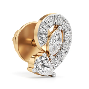 Pendientes Clásicos de Oro Amarillo con Diamantes, Corte Brillante Redondo, Joyería de Boda para Mujer - Product Image 2