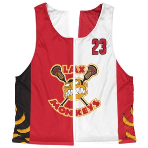 Custom 100% Polyester Lacrosse Jersey for Adults Loose Sublimated Pinnies College Team Sportswear Uniform - Product Image 3