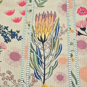 Bolsa de Mano de Algodón Hecha a Mano con Paneles Florales, Estilo Bohemio, Abertura Superior, Forro de Algodón, Amplia, para Viajes de Verano - Product Image 6