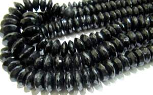 Perles facettées rondes en spinelle noire naturelle, coupe allemande, 8-12 mm, brin de 8 pouces de long - Product Image 4